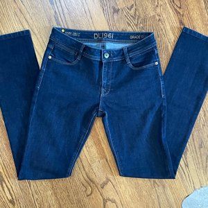 DL 1961 STRAIGHT-LEG DARK WASH DENIM JEANS SIZE 28  NWOT "GRACE" style